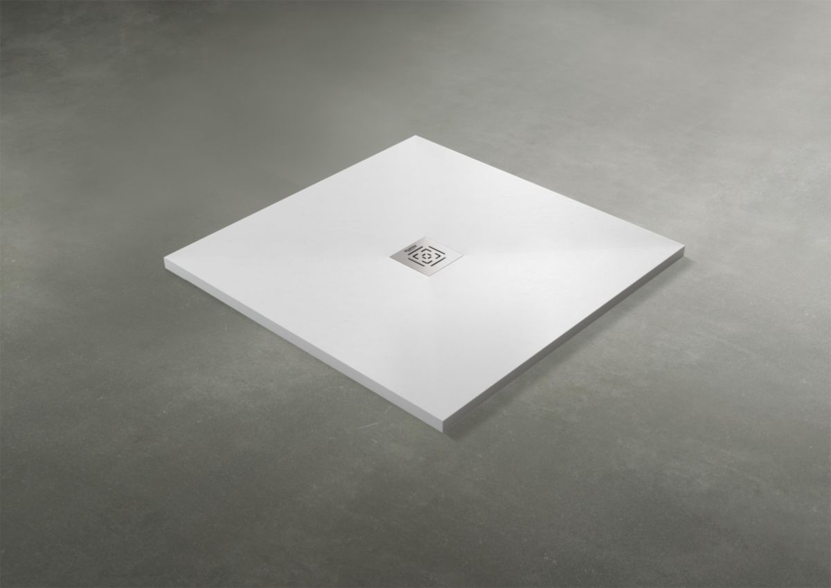 Receveur Alterna Daily'O 100 x 100 cm ardoise blanc