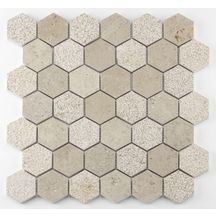 Mosaïque marbre Favo - sand - trame 29,8x30,1 cm - tesselles 4,8x4,8 cm