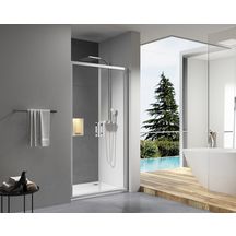 Paroi de douche Alterna Concerto accès de face 2 portes battantes 70 cm profilé argent brillant verre transparent