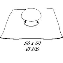 Chapeau de ventilation à collerette d'étanchéité CD20 - PVC gris ardoise - Ø 200 mm - collerette 500x500 mm