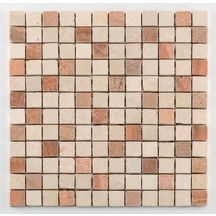 Mosaïque 30,5x30,5 cm marbre naturel antidérapante - Square Beige - tesselles 2,3x2,3 cm