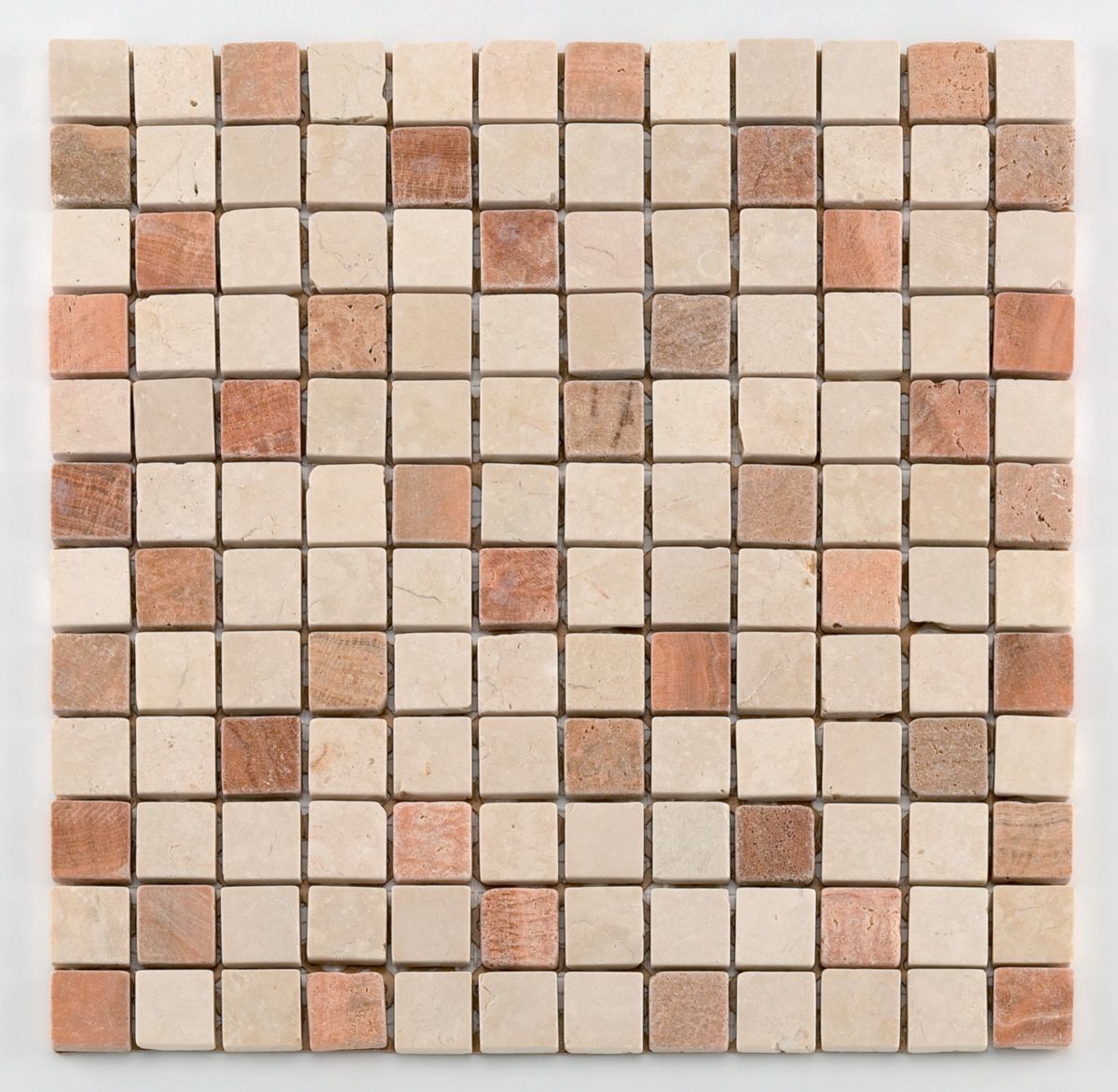 Mosaïque 30,5x30,5 cm marbre naturel antidérapante - Square Beige - tesselles 2,3x2,3 cm