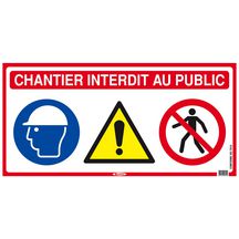 Panneau "chantier interdit au public" - 800x400 mm