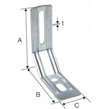 Équerre nervurée à pan coupé ENPC115/1,5 - acier galvanisé - 115x81x30 mm