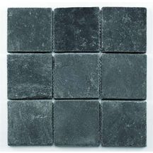 Mosaïque pierre naturelle pour receveur de douche - black - plaque 30,5x30,5 cm - carreaux 10x10 cm