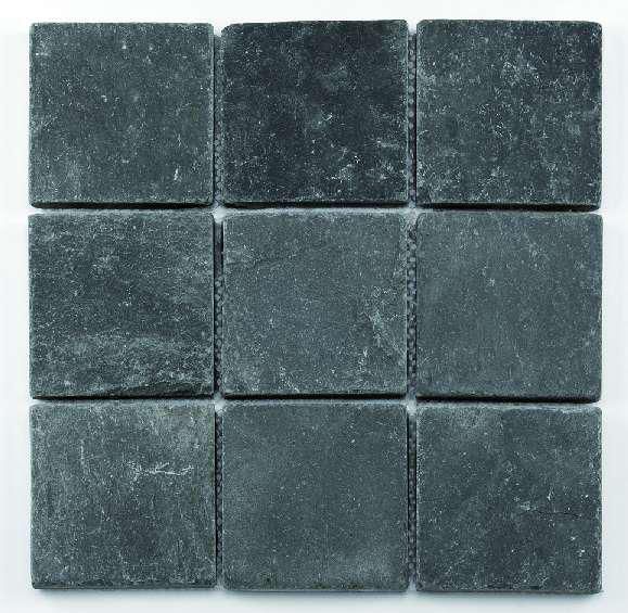 Mosaïque pierre naturelle pour receveur de douche - black - plaque 30,5x30,5 cm - carreaux 10x10 cm