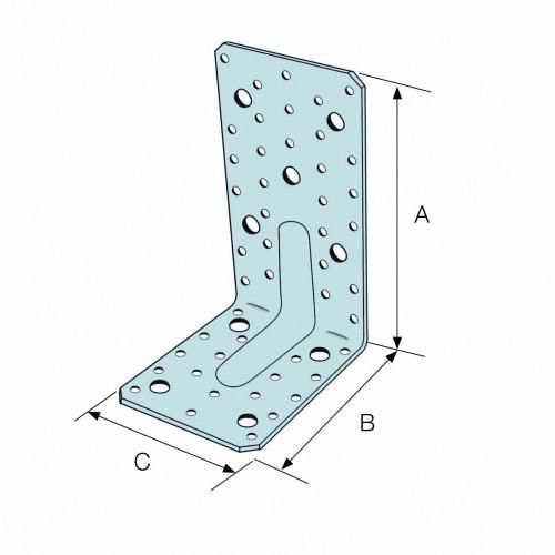 Équerre mixte renforcée acier galvanisé E20/3 110x95x170 mm ép. 3 mm