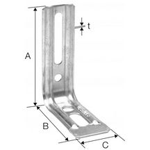 Équerre nervurée droite END130/1,5 - acier galvanisé - 130x71,5x30 mm