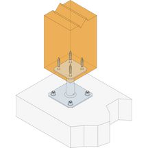 Pied de poteau réglable Kit Fix PPRC "prêt à fixer"