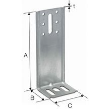 Équerre de bardage EBC - acier galvanisé - ép. 2,5 mm - 138x53x64 mm