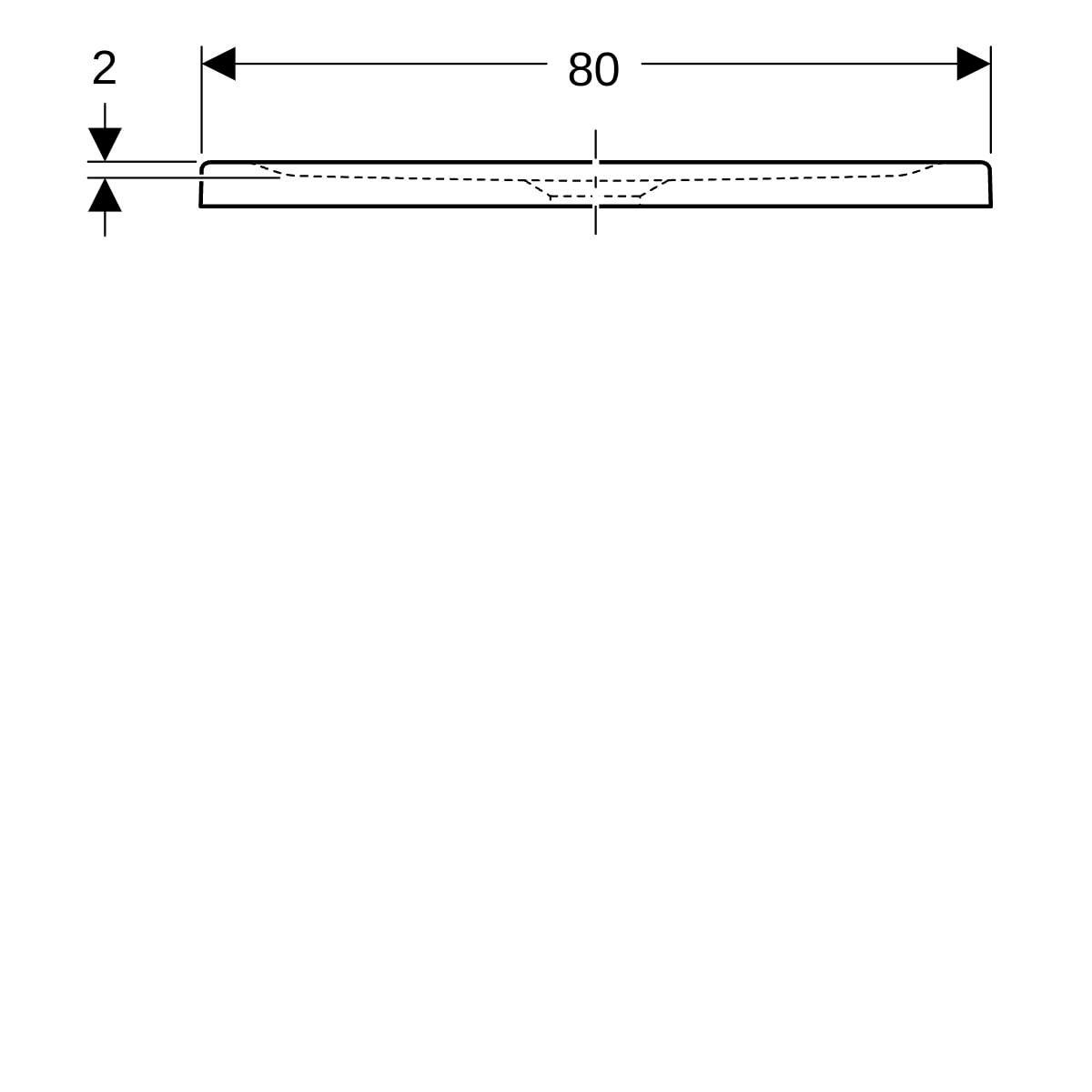 Receveur RENOVA céramique 80 x 80 ultra-plat à poser/à encastrer émaillé 4 côtés PN 18 de série pour bonde siphoïde 90 Réf. 00721800000AG3