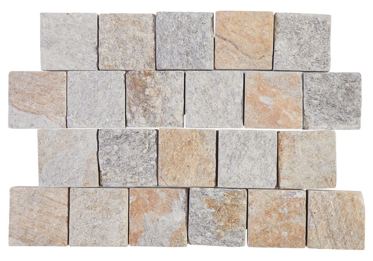 Pavé Gneiss du Caroux - finition naturelle vieillie - 15x15x2/4 cm - palette de 500 pcs (11,25 m²)