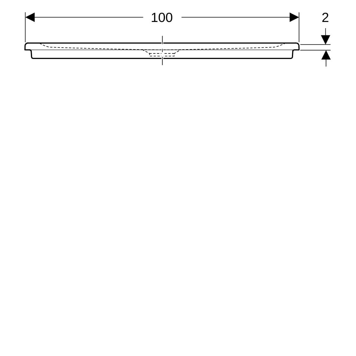 Receveur RENOVA céramique 100 x 100 ultra-plat à encastrer émaillé 4 côtés PN 12 de série pour bonde siphoïde de 90 Réf. 00738800000AG3