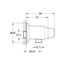 Coude à encastrer 1/2" Movario Chromé 28406000