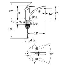 Mitigeur monocommande évier Supersteel Eurosmart Réf. 33281DC3