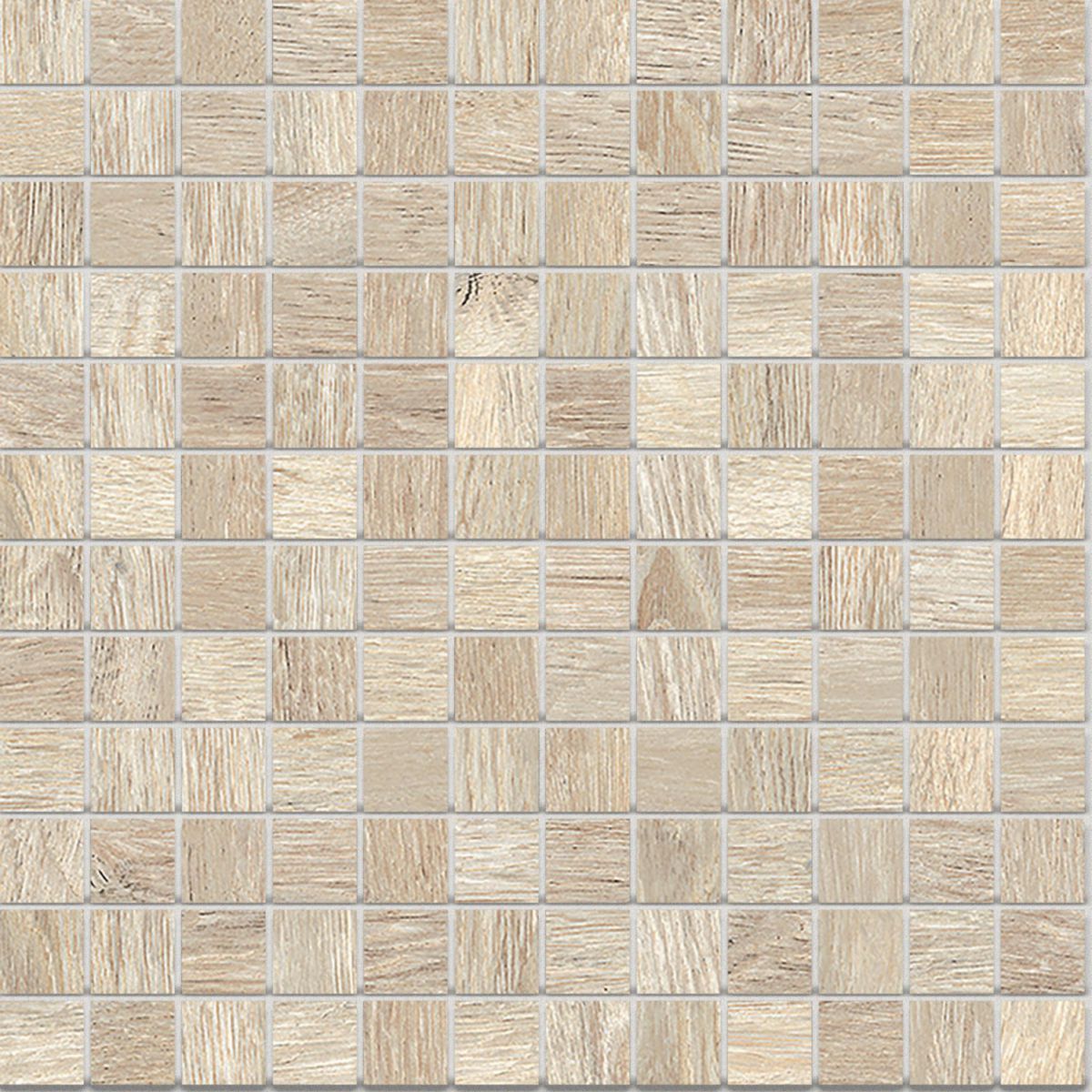 Mosaïque intérieure imitation parquet Woodtime - grès cérame rectifié antidérapant - larice - tesselles 2,5x2,5 cm - sur feuille 30x30 cm