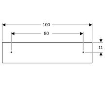 Dosseret pour lavabos collectifs 2 trous robinetterie amorcés fixat par vis 1000x230 réf. 766000000