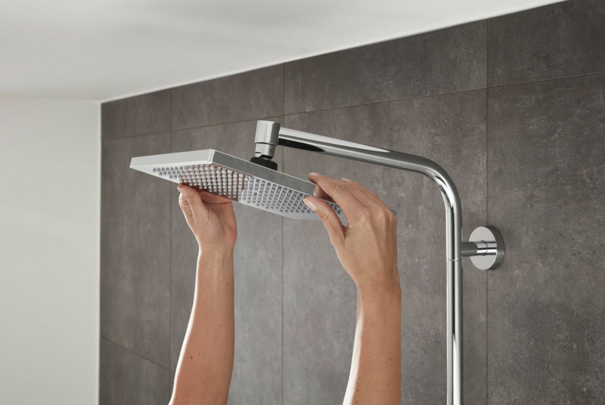 Colonne de douche Crometta E 240 1 jet EcoSmart avec mitigeur thermostatique Ecostat 1001CL Chromé Réf. 27281000