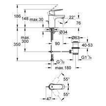 Mitigeur monocommande Lavabo Taille S Eurosmart Cosmopolitan Chromé 3282500E