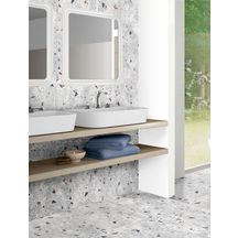 Carrelage grès cérame émaillé Lunar - terrazzo gris - 64,5x64,5 cm - ép. 9 mm