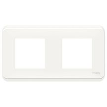 Plaque de finition Unica Pro - 2 postes - blanc