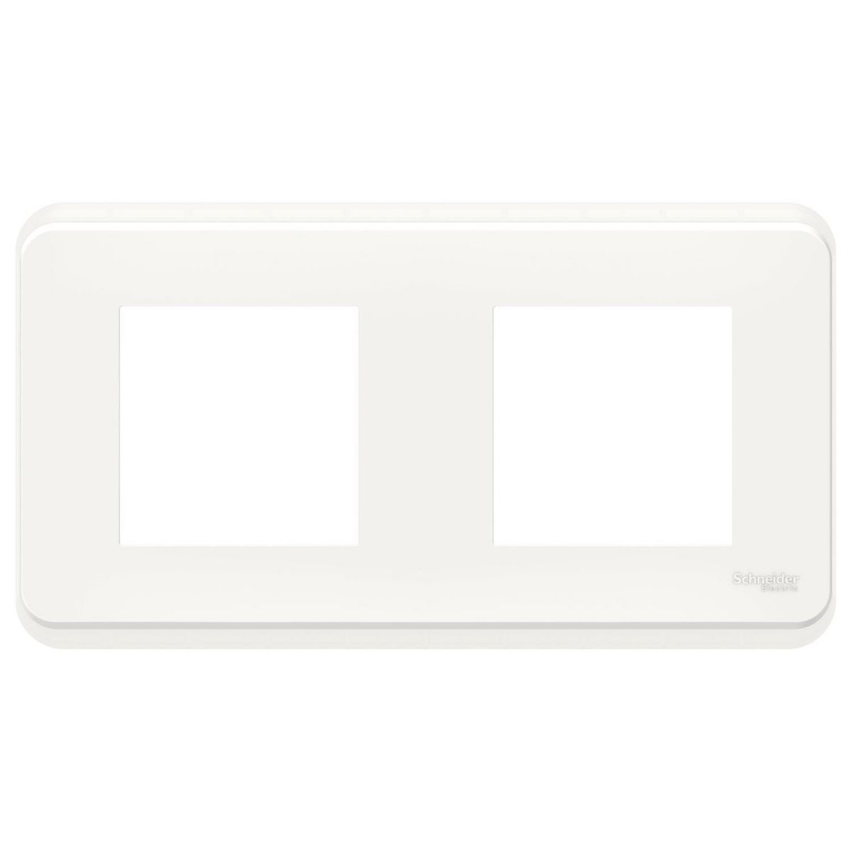 Plaque de finition Unica Pro - 2 postes - blanc