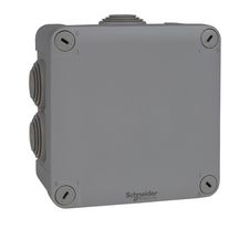 Boite de dérivation Mureva 7 entrées - plastique gris - IP55 - 105x105x55 mm - avec embouts