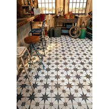 Carrelage carreau de ciment sol intérieur FS Damero - grès cérame émaillé - star noir - 45x45 cm