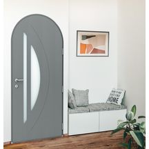 G1.Porte d'entrée Mixte bois/aluminium 89 Modèle Corolle Plein Cintre