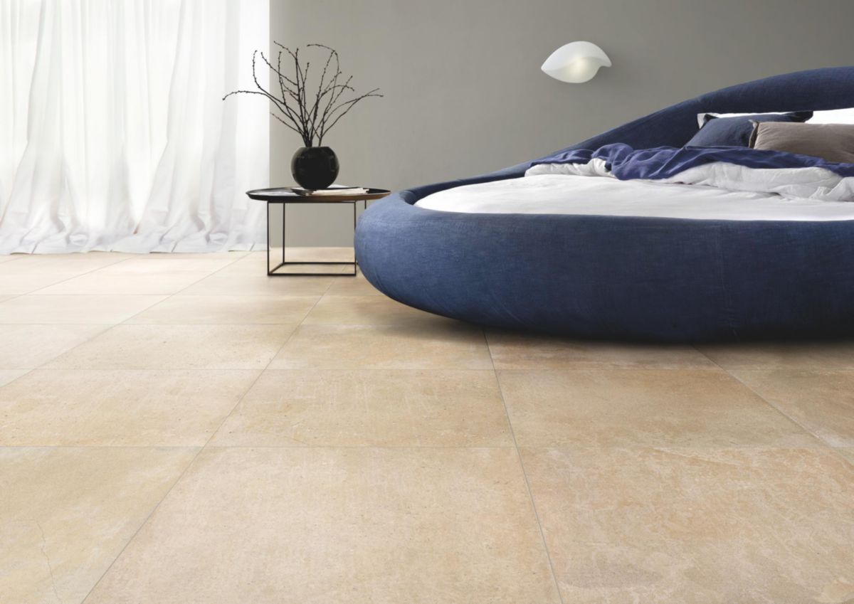 Carrelage grès cérame Pietra Baugè - beige mat - 60x60 cm