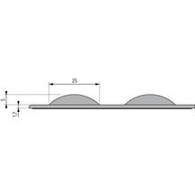 Dalle podotactile auto-adhésive Dinalert DV10 - TPU noir - 975x412 mm - avec plots de H. 5 mm et Ø 25 mm