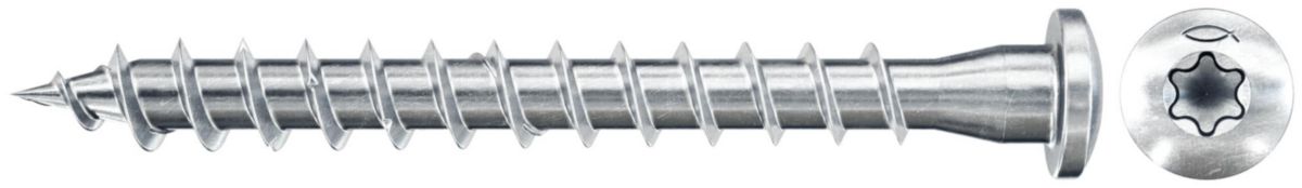 Vis Power Fast pour connecteurs de charpentes Torx zingué blanc boîte Pro Vis connecteur FPF-PT 5,0X40 ZPF 200 Réf. 652880