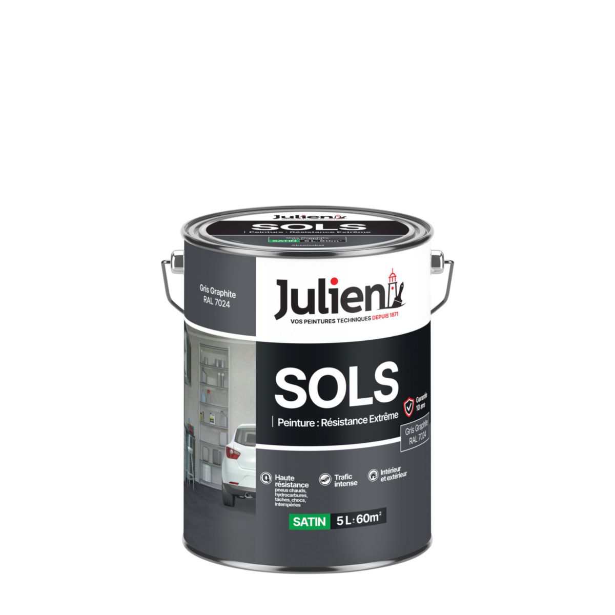 Peinture Sols Résistance Extrême - gris graphite 7024 - pot de 5 l