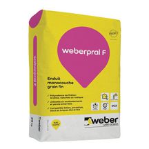 Enduit weberpral F pour imperméabilisation et décoration de façade neuve - blanc éclat - sac de 25 kg