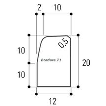 Bordure béton type T1 CE 6,0 NF U longueur 1,00m