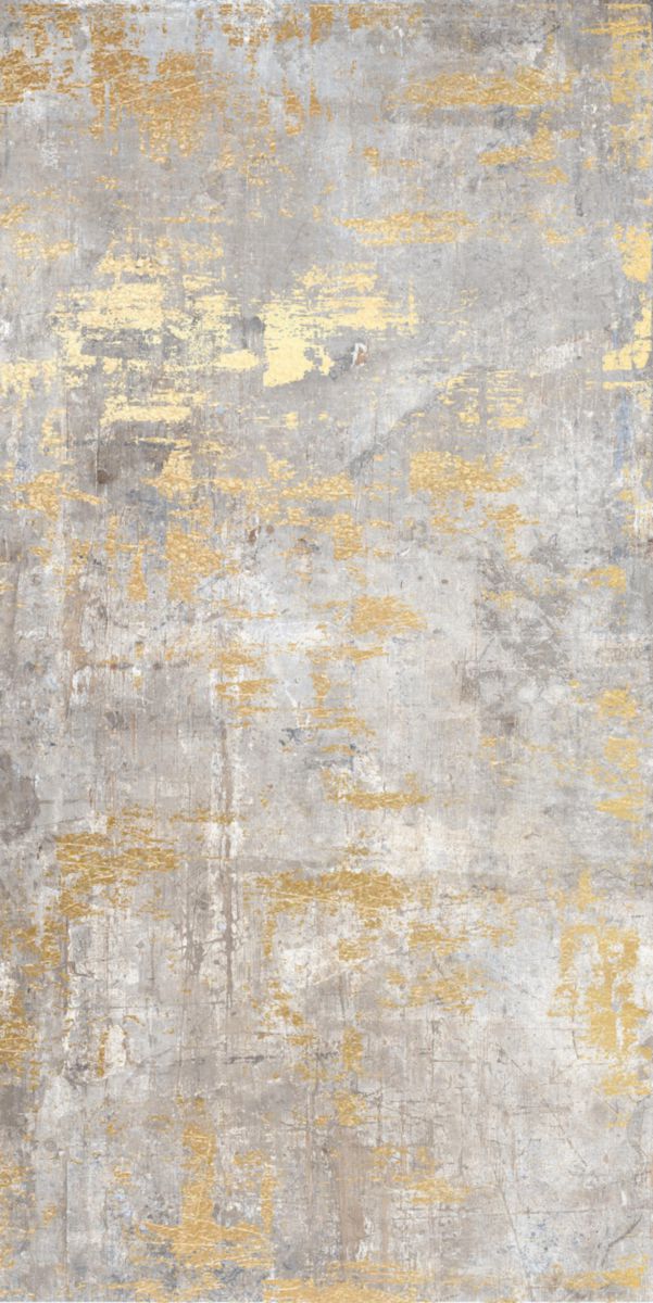 Carrelage intérieur grès cérame Murales - grey décor brass rectifié - 60x120 cm