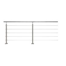 Garde-corps Premium Inoca - pack fixation à plat - inox - L. 240 cm - H. 102,7 cm