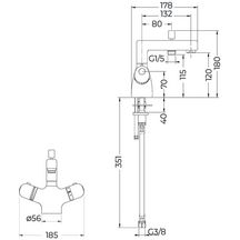 Mitigeur thermostatique bain-douche Alterna Thermo spécial rénovation monotrou chromé marque ALT