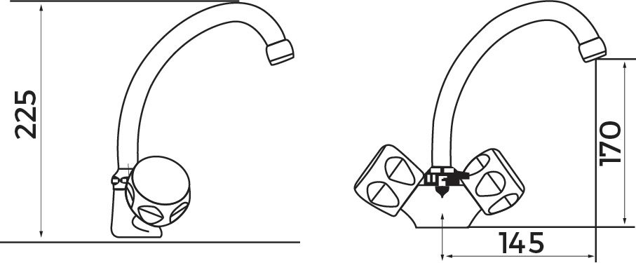 Mélangeur lavabo Alterna Primeo2 bec tube mobile, têtes à clapet, vidage ABS, croisillons métal, NF, chromé