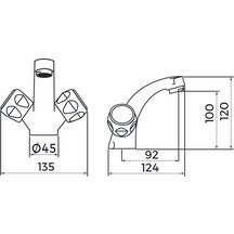 Mélangeur lavabo Alterna Primeo2 bec fixe, têtes à clapet, vidage ABS, croisillons métal, NF chromé S