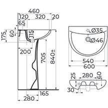 Lavabo Concerto 2 - porcelaine blanc - 460x600x175 mm