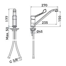 Mitigeur évier Mobilita - bec pivotant - H. 17,7 cm