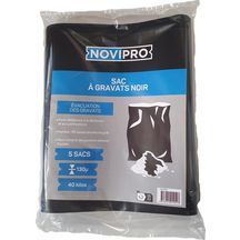 Sac à gravats PEBD noir Novipro 40kg X5