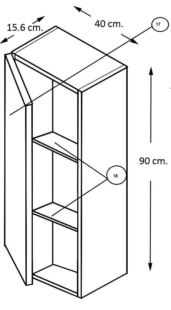 Meuble haut Alterna Concerto chene nebraska 90 cm