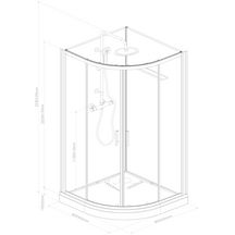 Receveur Alterna pour cabine Concerto 2 1/4 cercle90 x 90 x 4 cm, vidage intégré