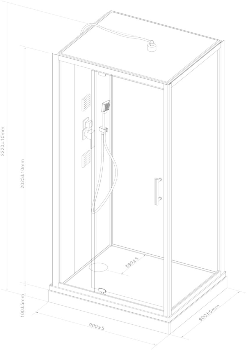 Set pied et tablier pour receveur de Cabine Alterna Concerto 2 90 x 90 x 10 cm