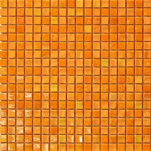 Mosaïque Concerto - pâte de verre - ton arancio mat - tesselles 1,5x1,5 cm - 29,5x29,5 cm