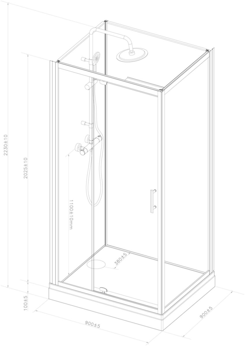 Set pied et tablier pour receveur de Cabine Alterna Concerto 2 90 x 90 x 10 cm