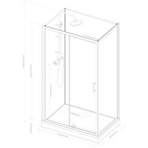 Paroi pour Cabine Alterna Concerto 2 accès de face porte pivotant 140 x 90 cm