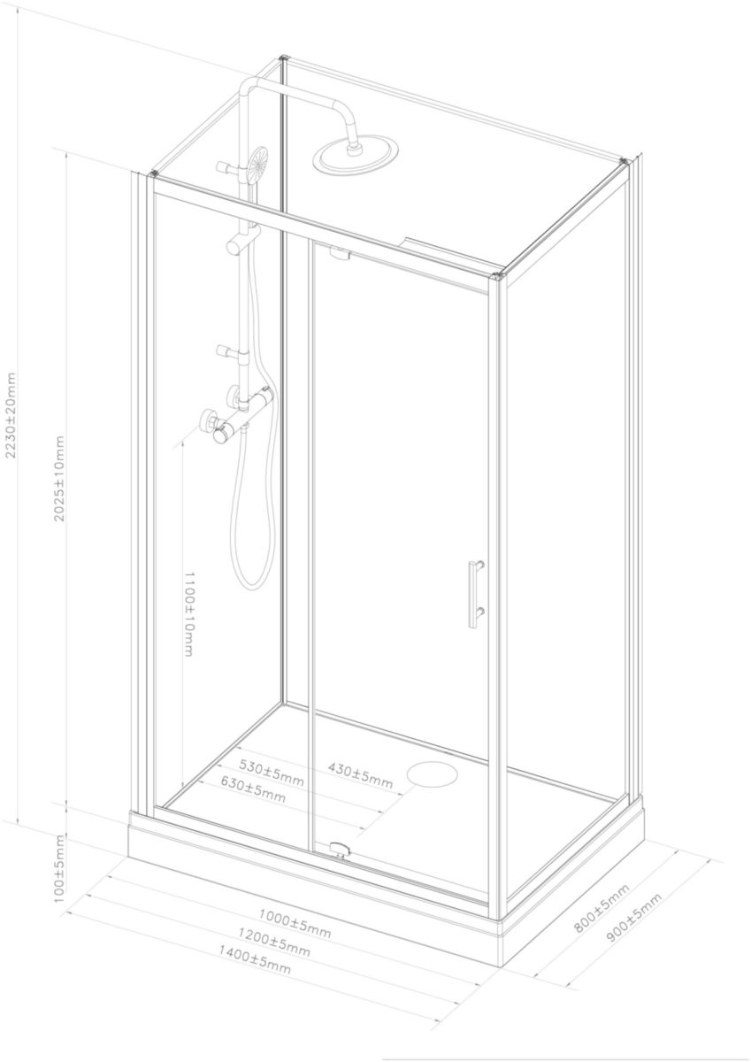 Panneaux de fond Alterna pour Cabine Concerto 2 Nu 120x90 cm en verre blanc